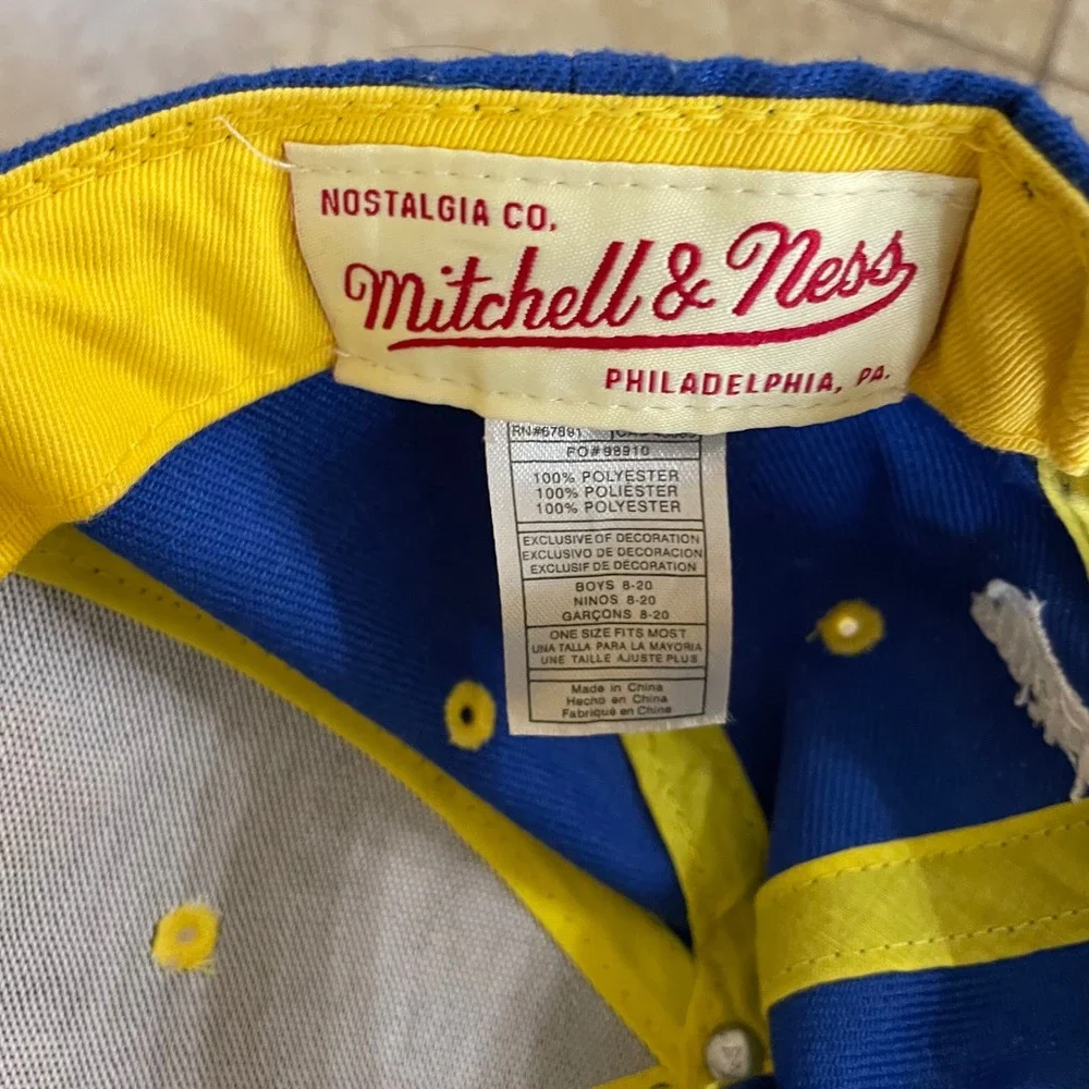 Mitchell & Ness Denver Nuggets Snapback Hat Blue Yellow‎ Perez 28 NBA Cap Boys